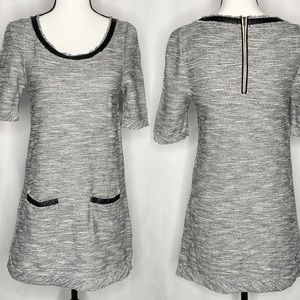 ANTHROPOLOGIE POSTMARK Tweed Faux Leather Trim